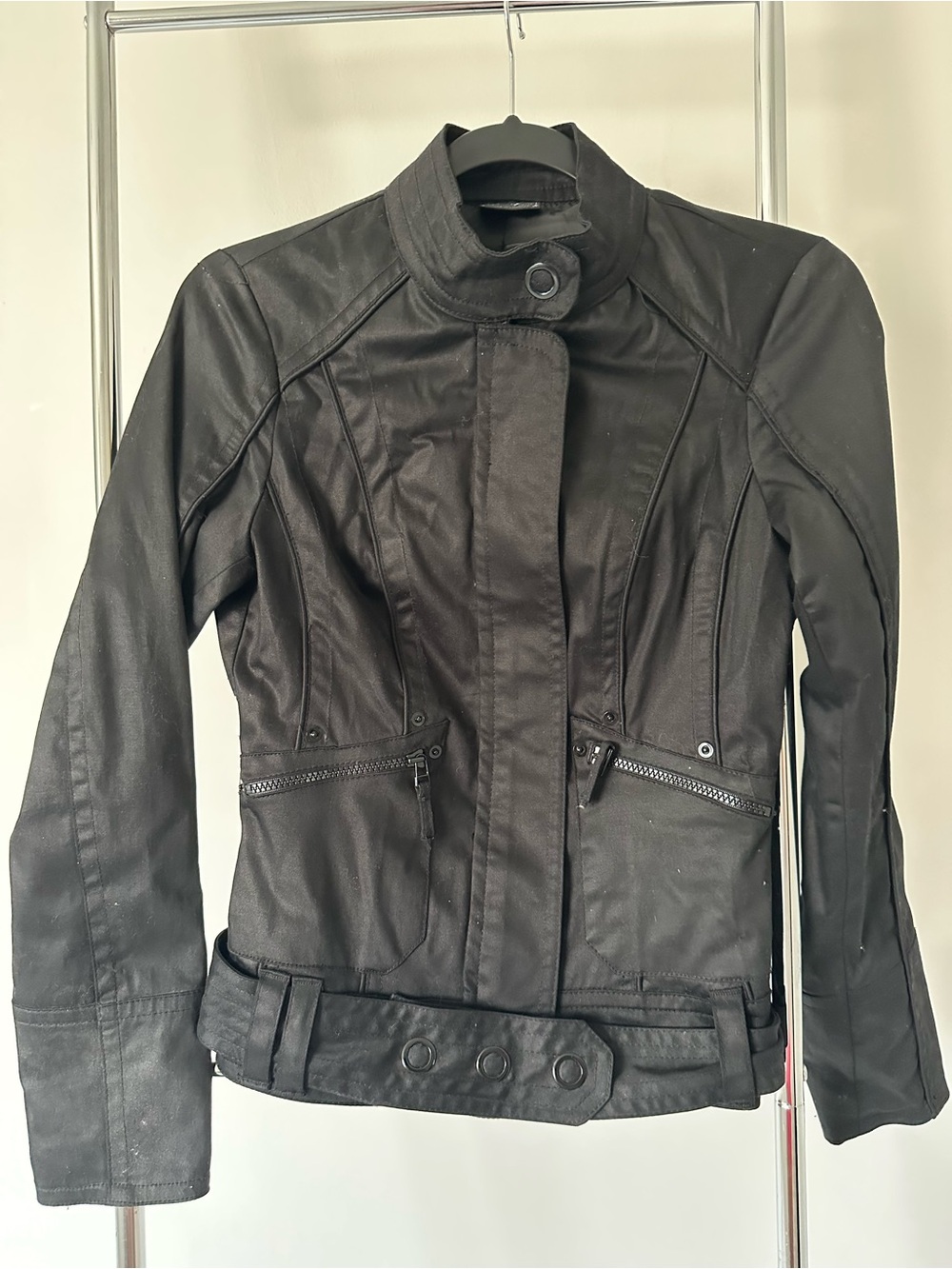 Zara Black Women's Motorcycle-Style Jacket